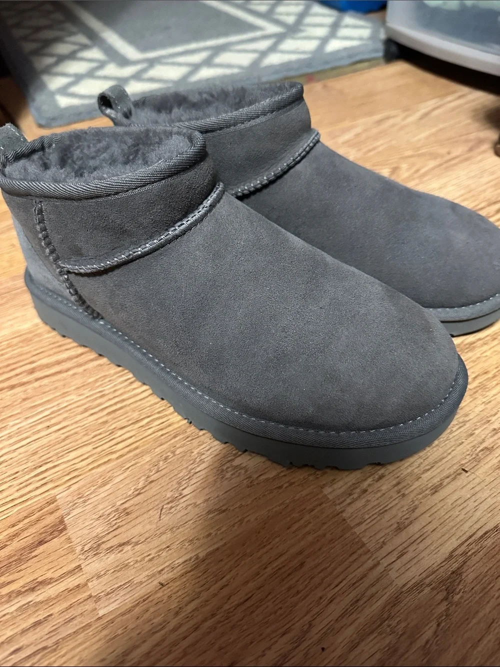 Grey Ugg mini boots